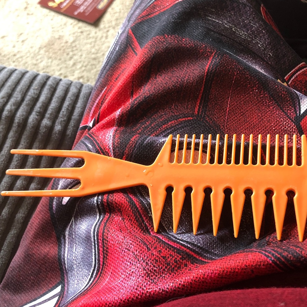 Men's Orange Multi-Function Hair Styling Comb - Lightweight Grooming Tool